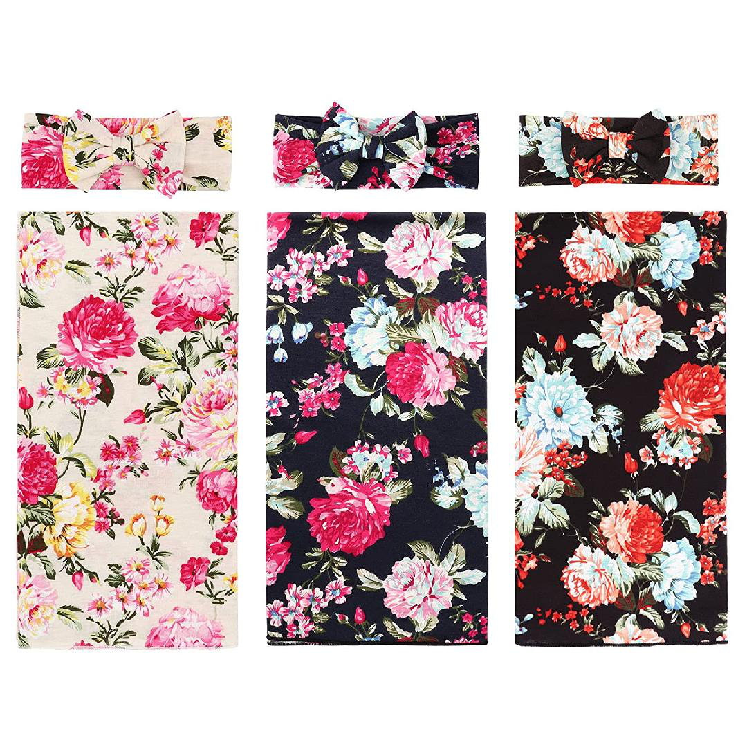 floral receiving blankets