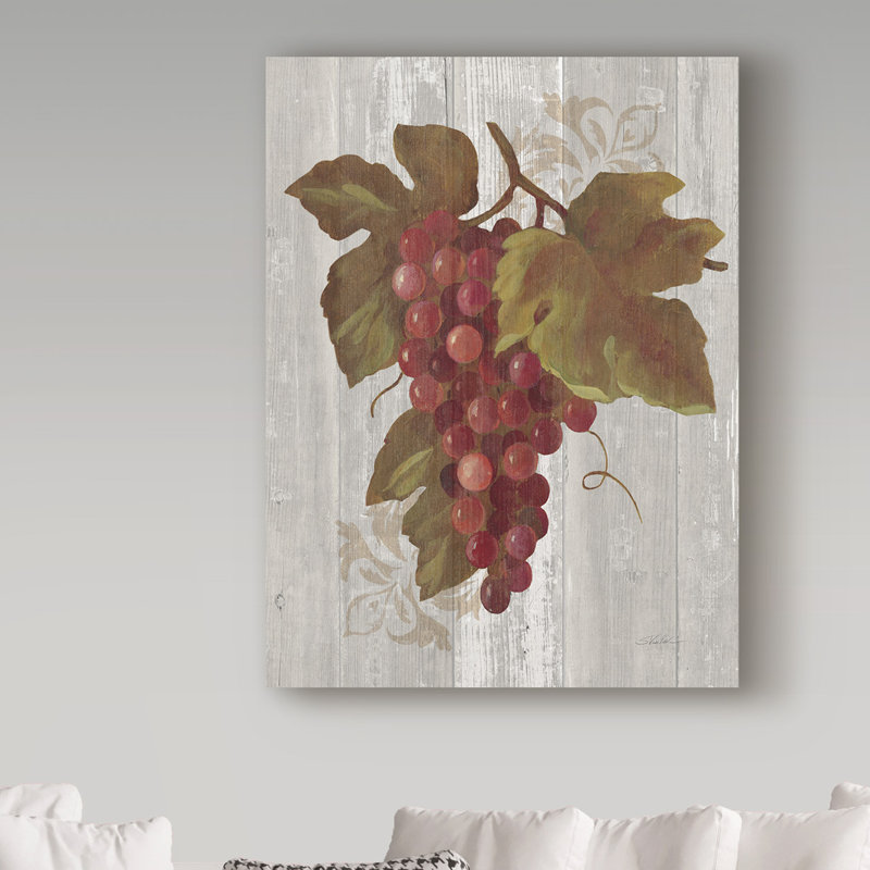 Fleur De Lis Living Autumn Grapes Iii On Wood Acrylic Painting
