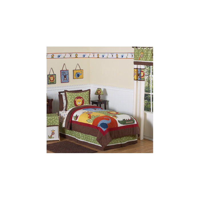 Full Elegant Home Decor Boys Elegant Home Multicolor Light Blue Dark Blue Green White Alligators Crocodiles Fun Reversible Printed Colorful 4 Piece Quilt Bedspread Bedding Set with Decorative Pillow for Kids