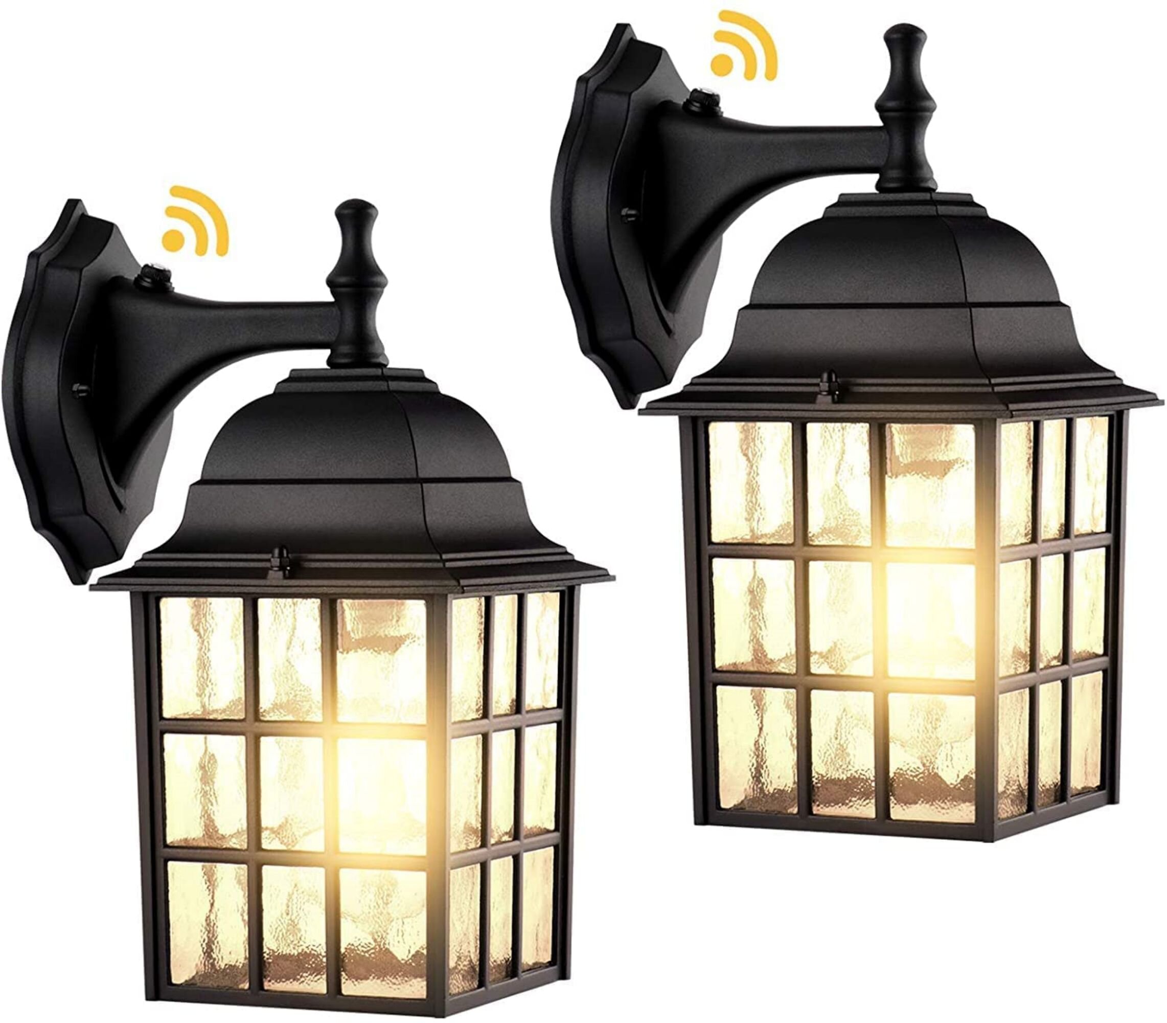 Outdoor Wall Lantern Light Fixture Dusk To Dawn Led Wall Sconce Lamp Porch Black 