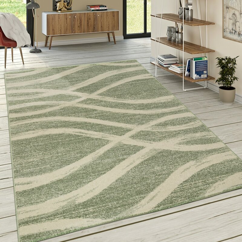 Brambly Cottage Efird Green/Cream Rug & Reviews | Wayfair.co.uk