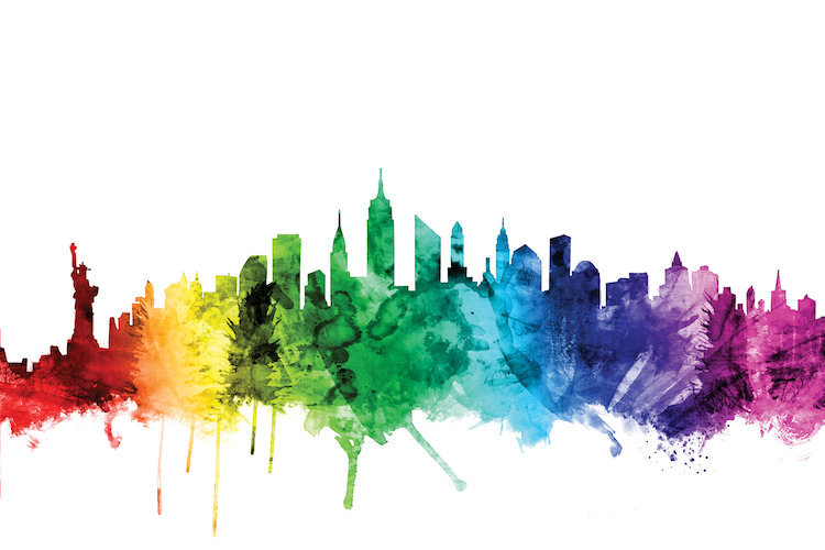 East Urban Home Rainbow Skyline Series New York City New York