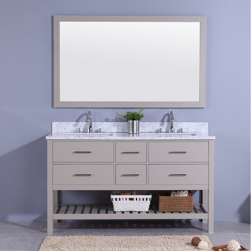 Legion Furniture 61 Double Bathroom Vanity Set With Mirror Wayfair