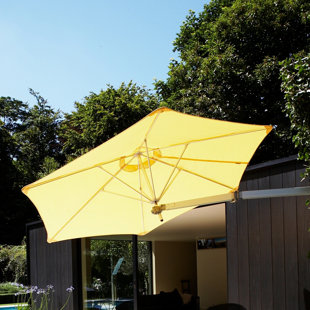 Wall Mount Patio Umbrellas You Ll Love Wayfair Paraflex 9 Wall Mount Umbrella