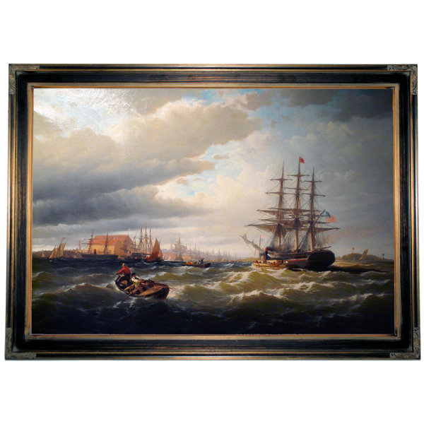 Historic Art Gallery Stormy Arrival Packet Ship Thomas P Cope