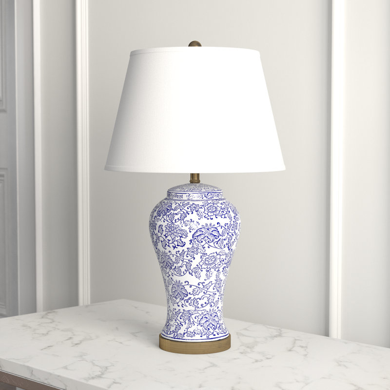 Kelly Clarkson Home Spring Blossom 29 Blue White Table Lamp Set Reviews Wayfair In 2020 Table Lamp Sets Lamp Sets White Ceramic Lamps