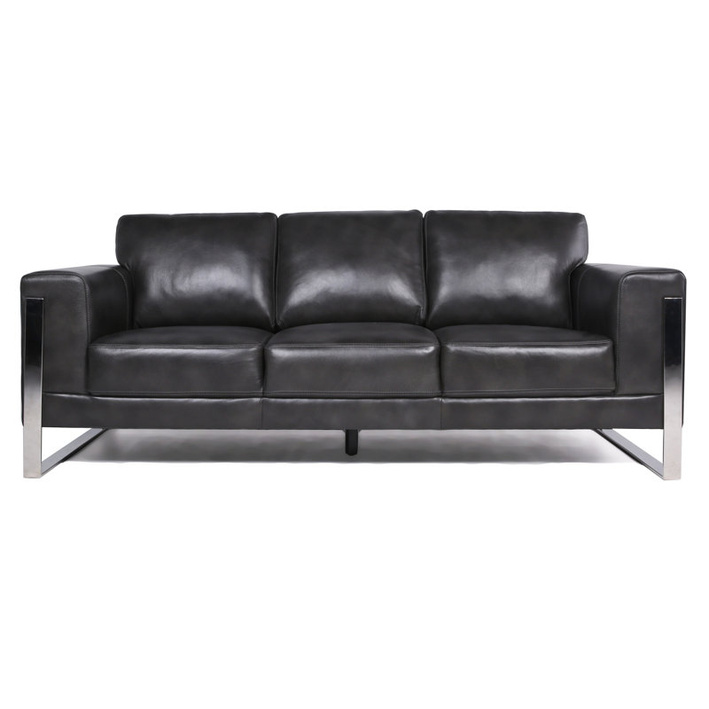 Orren Ellis Olivarez Leather Sofa Reviews Wayfair