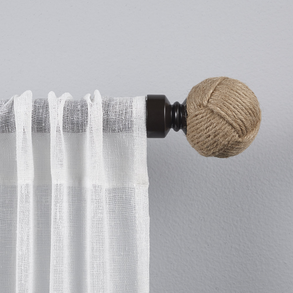 Gracie Oaks Tricia Rope Knot Single Curtain Rod Hardware Set