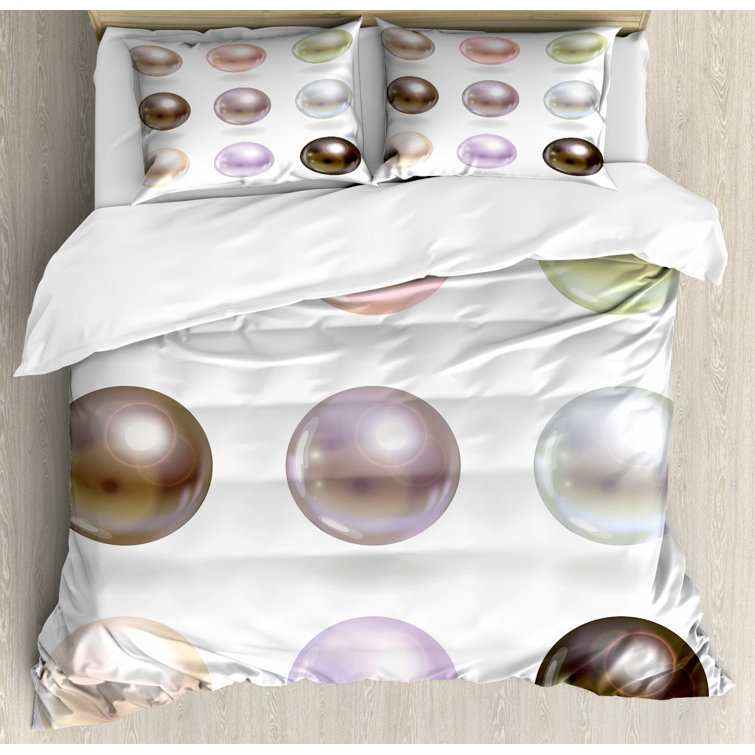 Pink/Sage Green/Purple Microfiber Modern & Contemporary 3 Piece Duvet Cover  Set