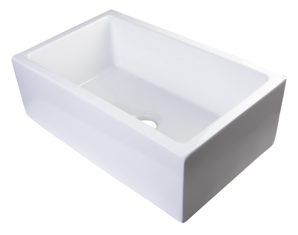 30" x 18" Thick Wall Fireclay Single Bowl Farmhouse Kitchen Sink #farmsink #farmhousesink