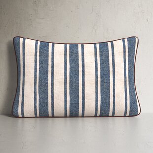 Imperfect Discounted remnant pillow cover purple blue green stripes
