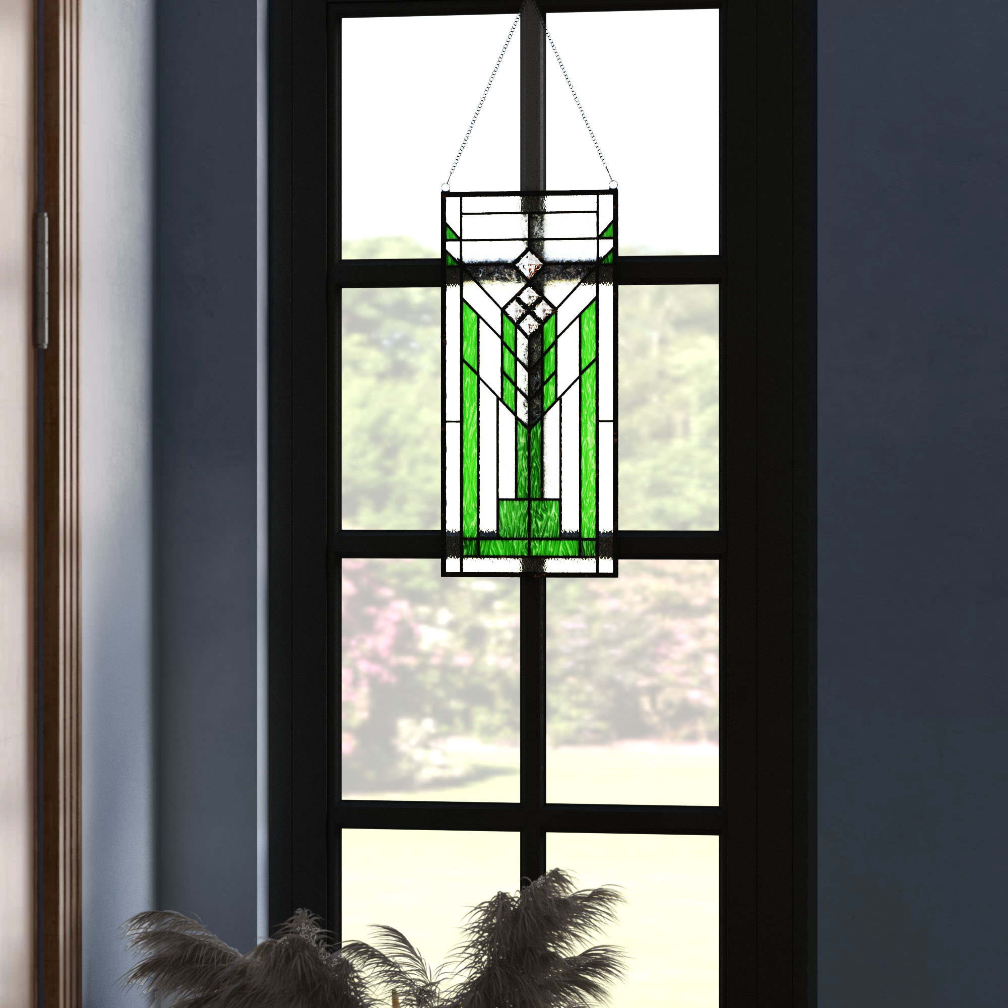 Fleur De Lis Living Stained Glass Mission Window Panel & Reviews Wayfair