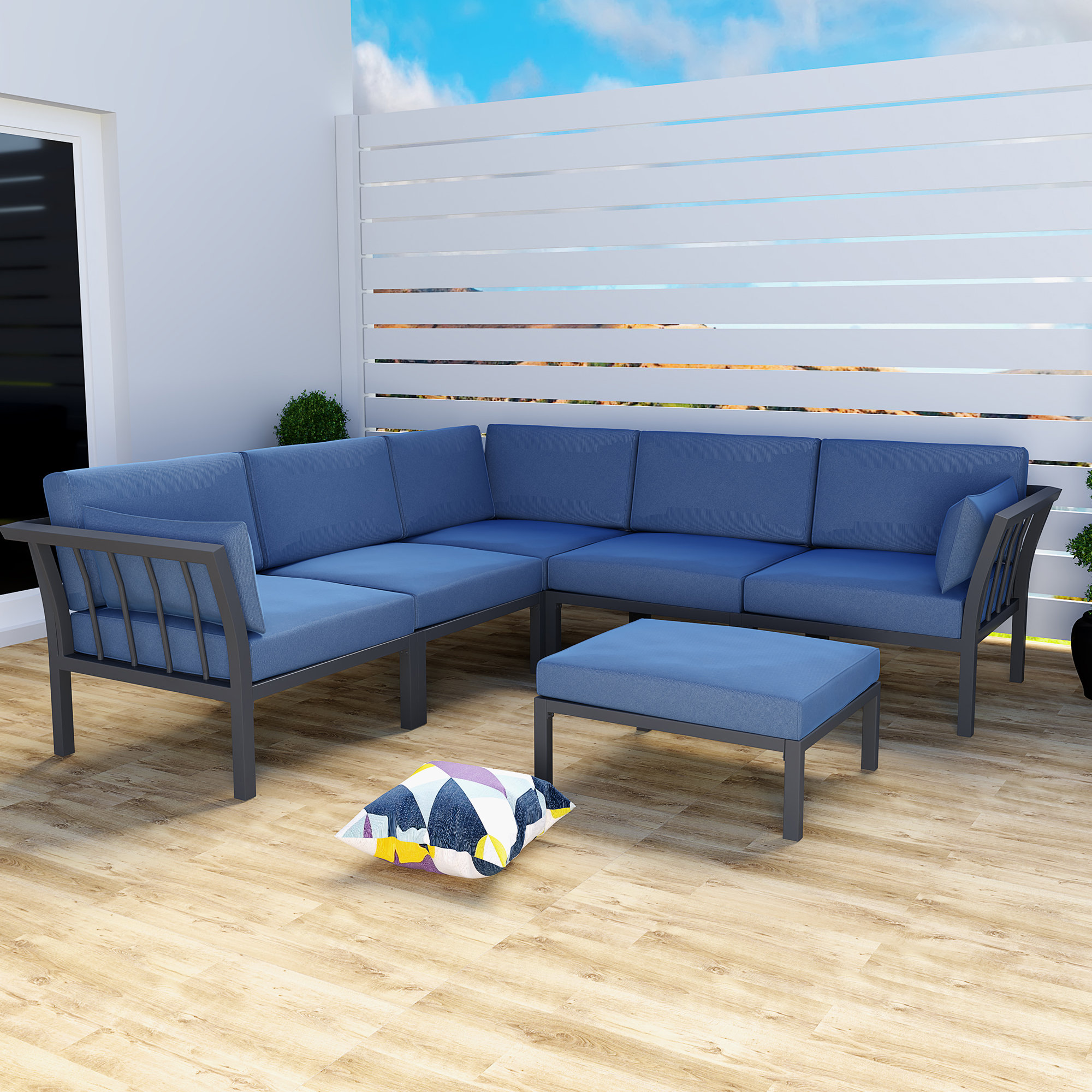 Latitude Run® Allessio 84.6'' Wide Outdoor Patio Sectional with