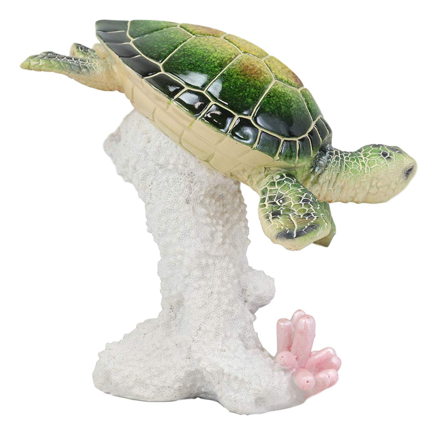 Ebros Terracotta Blue and White Feng Shui Celestial Sea Turtle Statue 6/" Wide