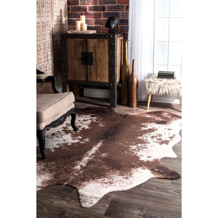 Large Cowhide Rug Brown /& White Zebra Print DESIGNER 6 by 7 Size for sale online