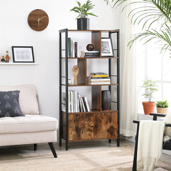 17 Stories Bookshelf, Storage Shelf, Large Bookcase With 4 ...