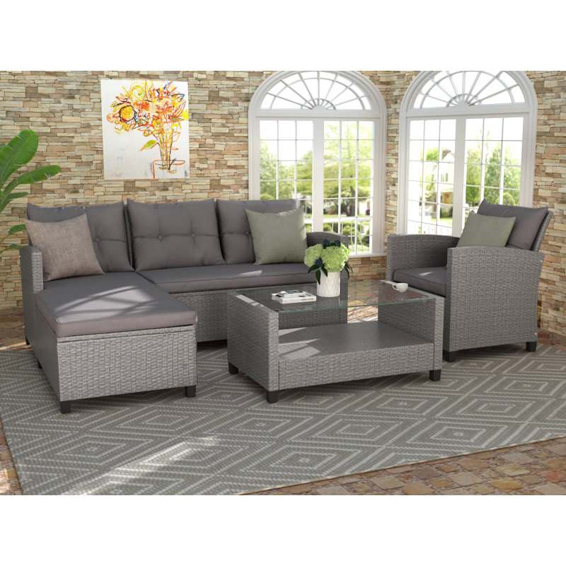 Latitude Run® Living Room,Outdoor, Patio Furniture Sets, 4 Piece