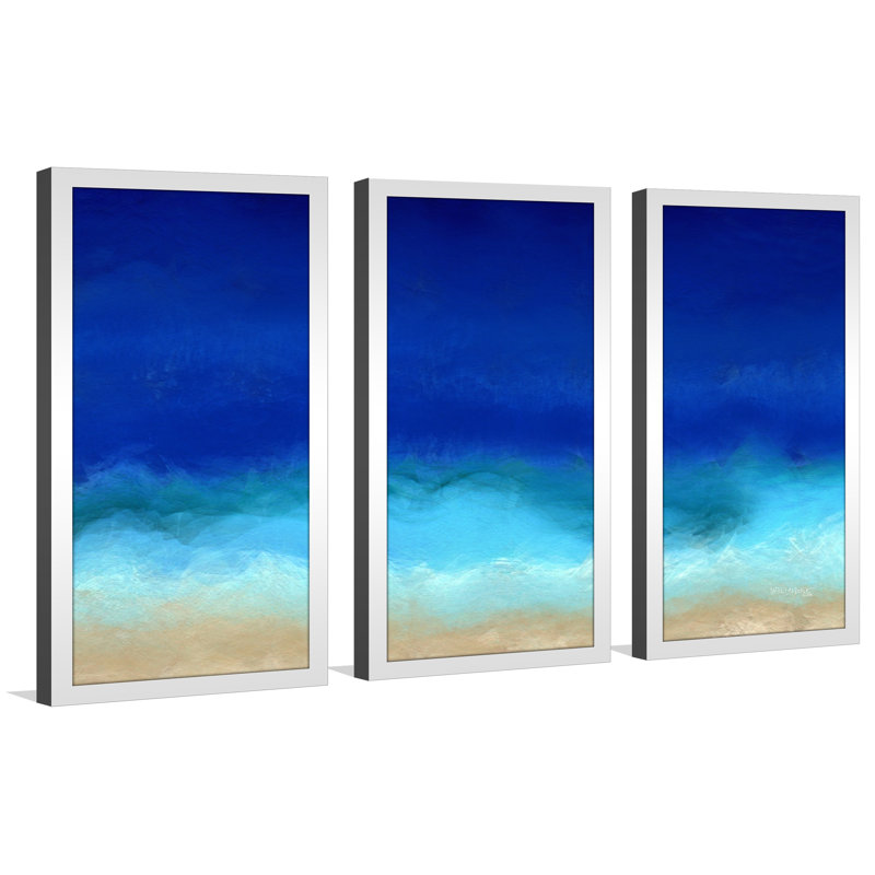 Latitude Run Beach Scene 8 Aqua Beach Blues Framed Acrylic
