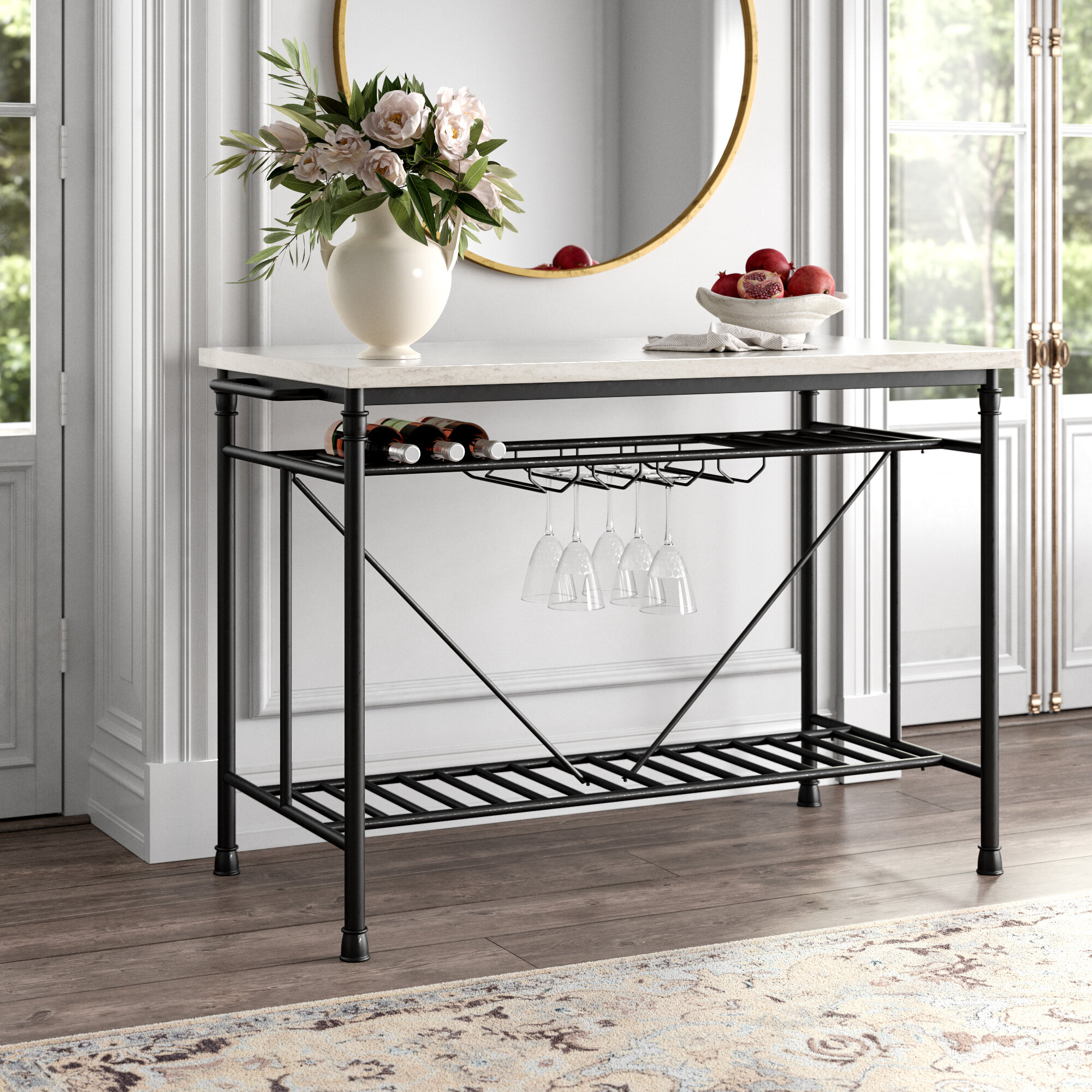Kelly Clarkson Home Moran Kitchen Island With Marble Top Reviews