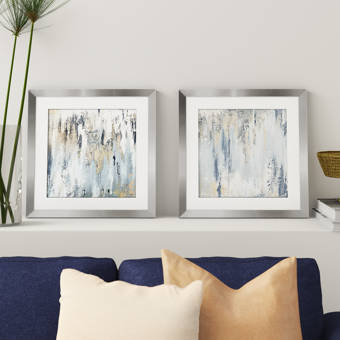 Mercury Row Blue Illusion Square I 2 Piece Picture Frame