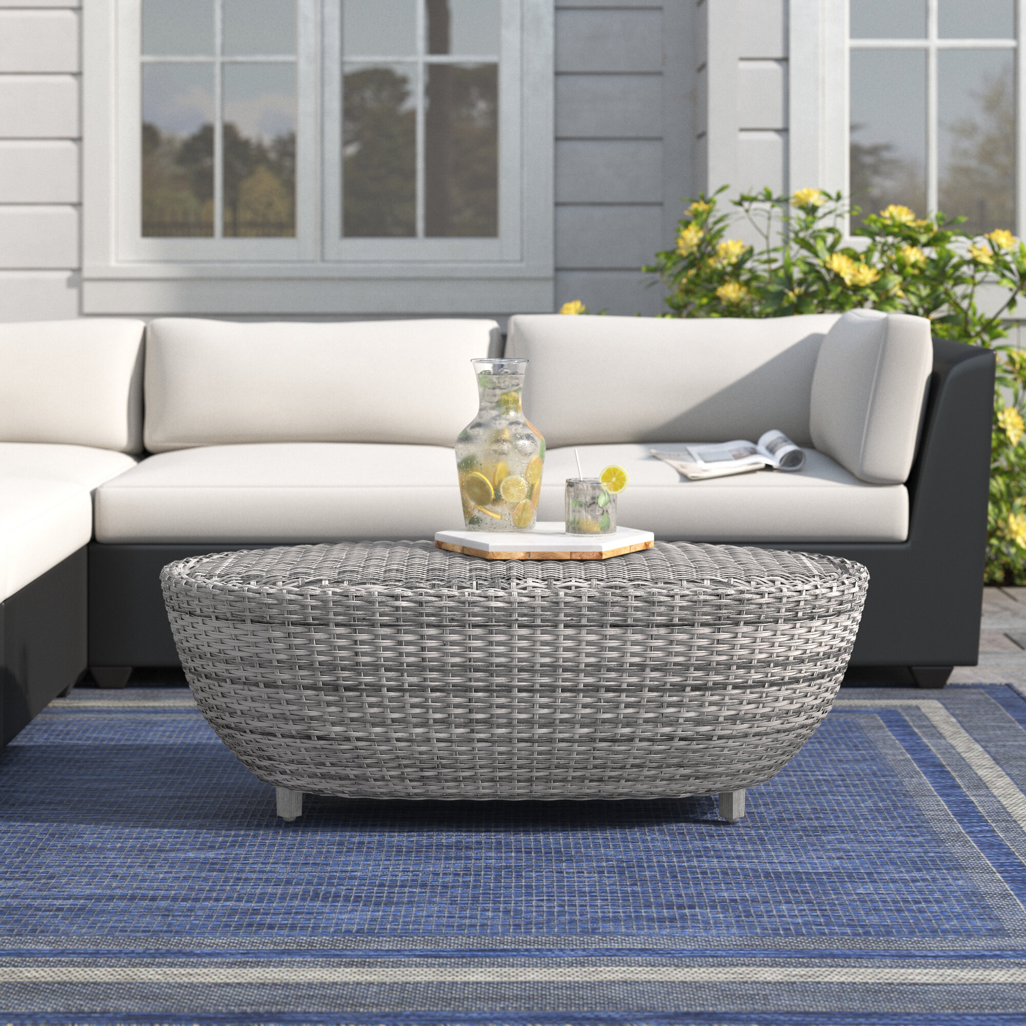 oval shaped outdoor coffee table