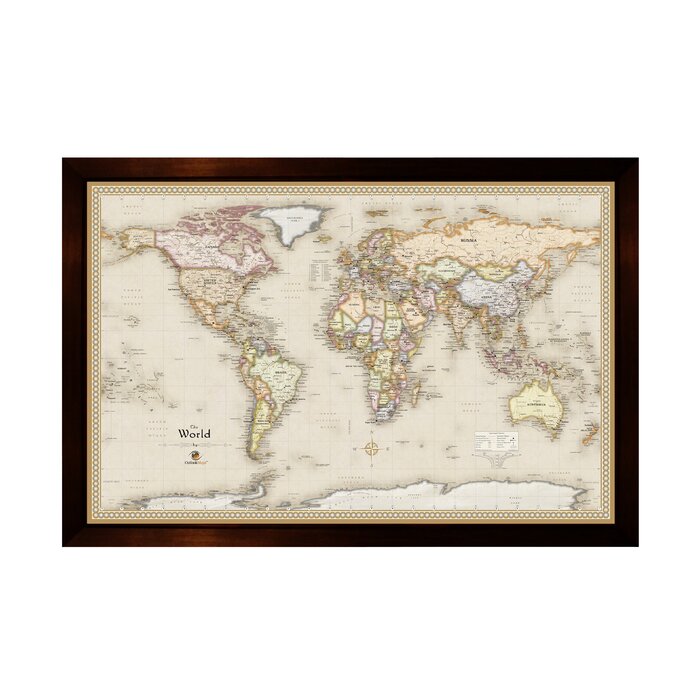 Home Magnetics Framed Magnetic Travel World Map & Reviews | Wayfair