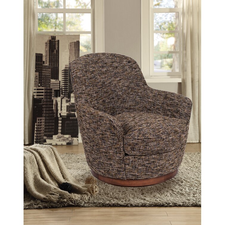 printed swivel barrel chair