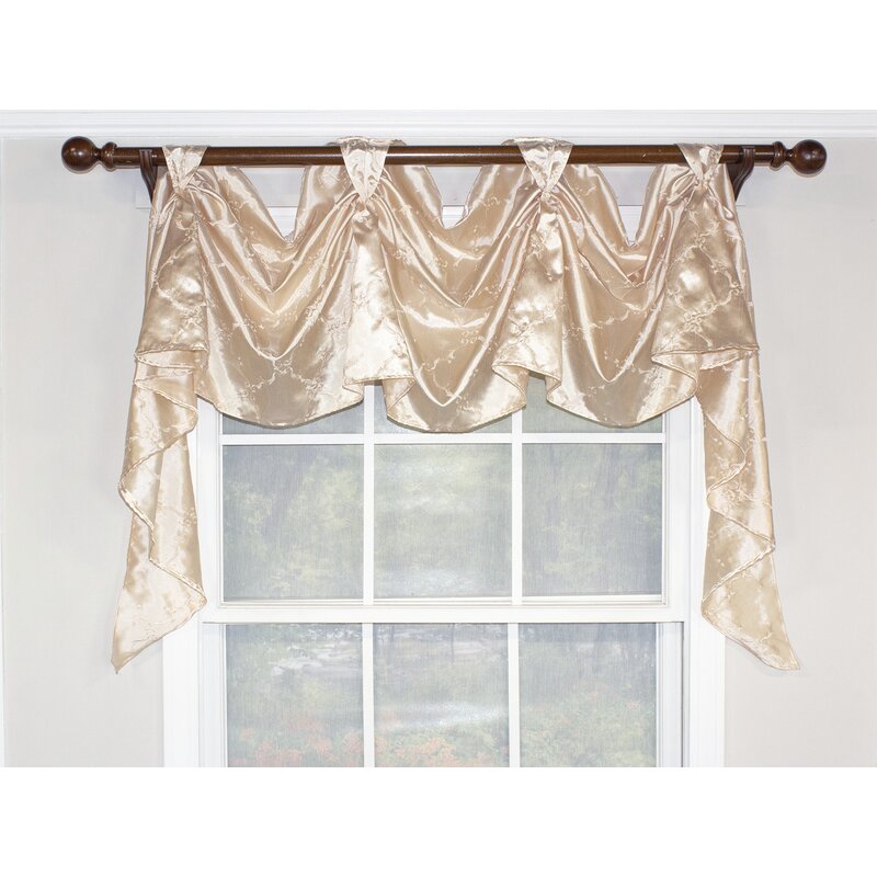 Rosdorf Park Hilliard Embroided Diamond Swag 50 Window Valance