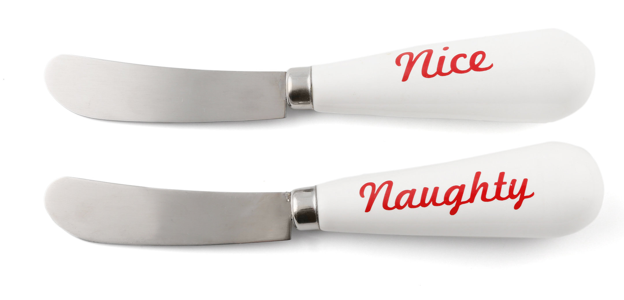 The Holiday Aisle Horsham Naughty Or Nice Cheese 2 Piece Spreader Set Wayfair