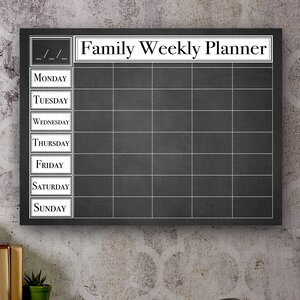 Dry Erase Family Weekly Calendar Memo Board