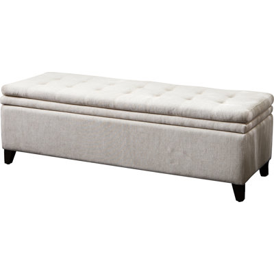 Three Posts Loganton Storage Bench Color Off White