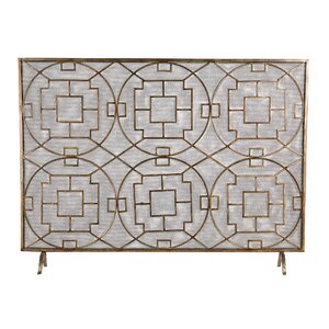 Rockwell Single Panel Iron Fireplace Screen