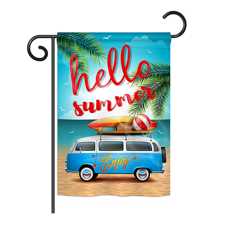 Breeze Decor Hello Summer 2 Sided Polyester 18 5 X 13 In Garden Flag Wayfair