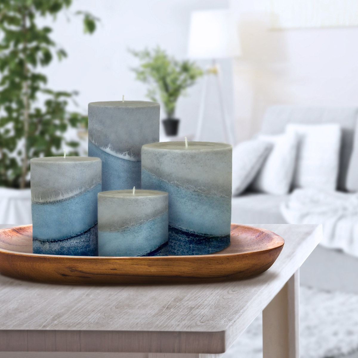 3x6 Wicks N More Indigo Mist Handmade Pillar Candles 3x6 Wicks N More Indigo Mist Handmade Pillar Candles
