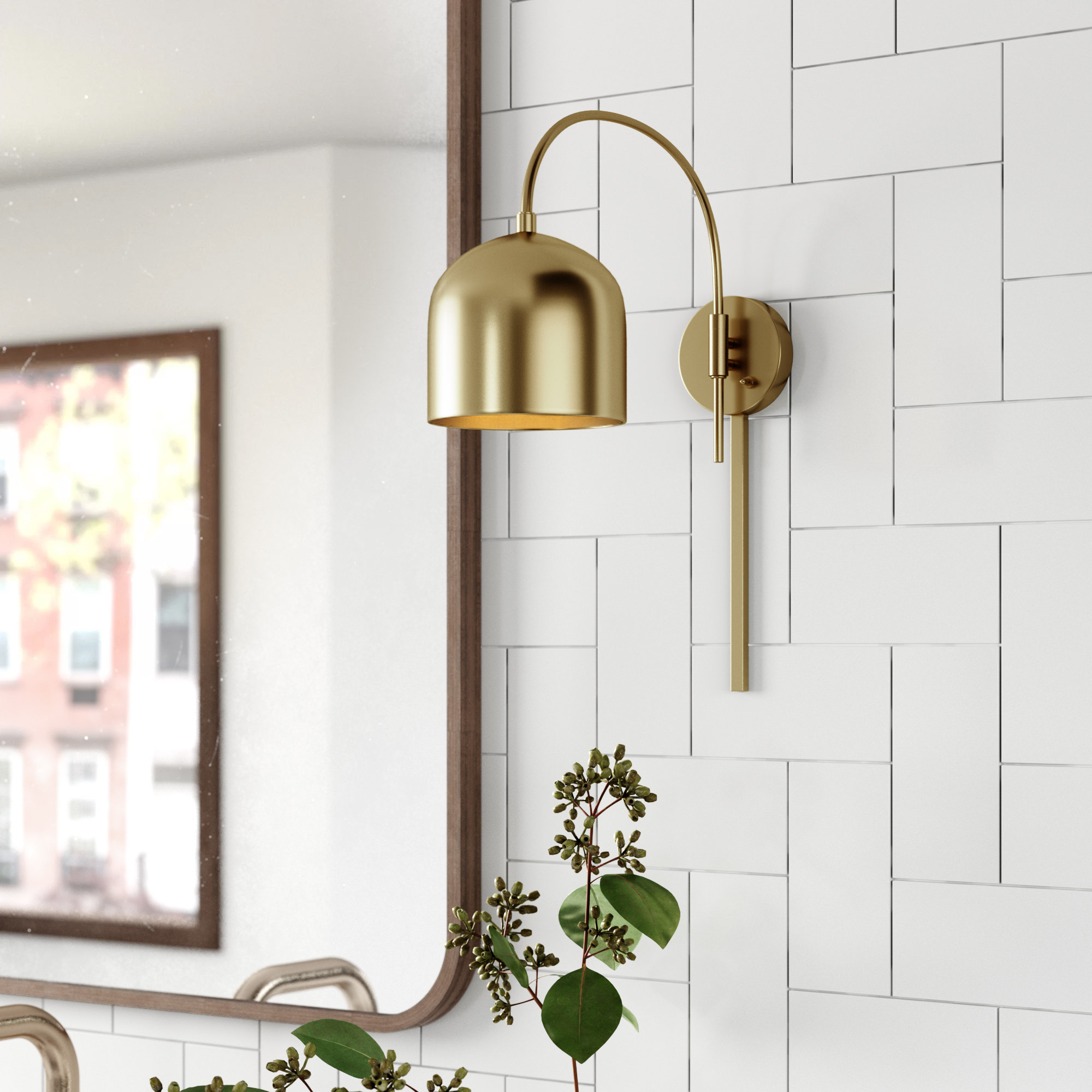 Foundstone Mary 1 Light Dimmable Plug In Armed Sconce Reviews Foundstone Mary 1 Light Dimmable Plug