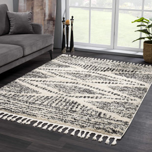 MOROCCAN BERBER Cream Grey Multi Col Tribal Modern Contemporary Fringed ends RUG 