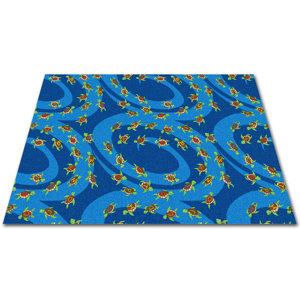 A-B-Sea Turtles Blue Area Rug