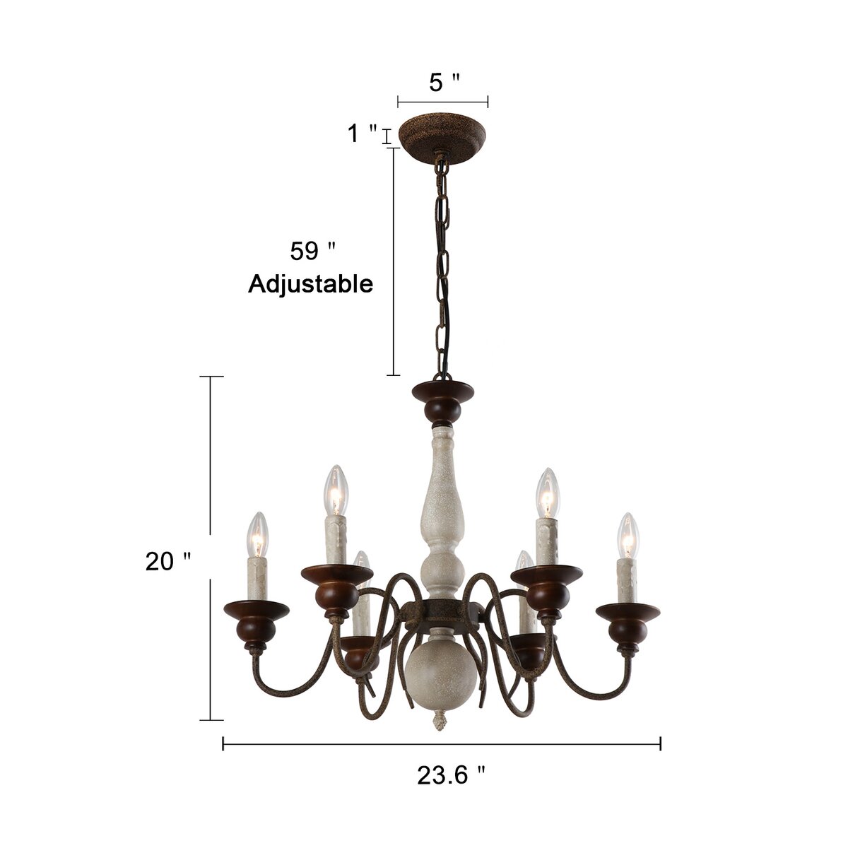 One Allium Way® French Country Candle Style Chandeliers 6-Lights ...