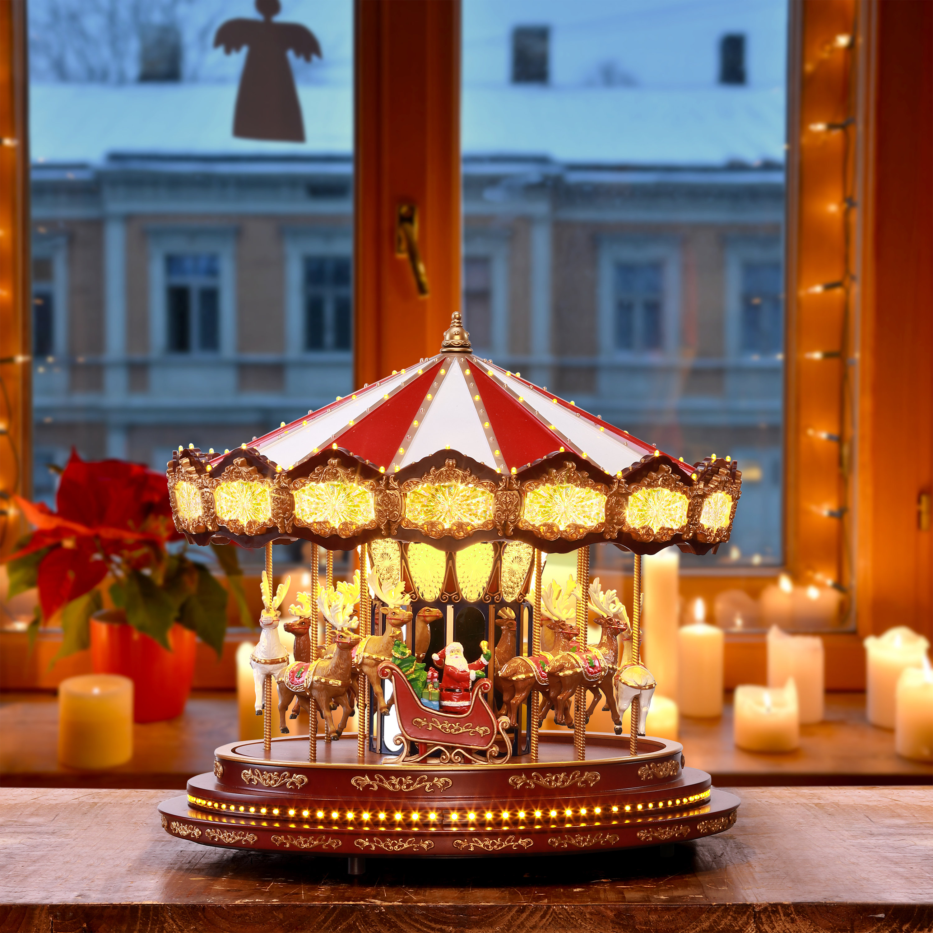 MR CHRISTMAS /"DELUXE HOLIDAY CAROUSEL/" NEW