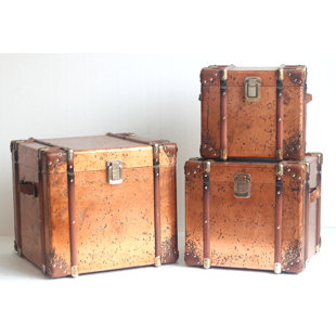 Display Storage Suitcases A Set of 2 Warm Tones Leopard Print Stackable