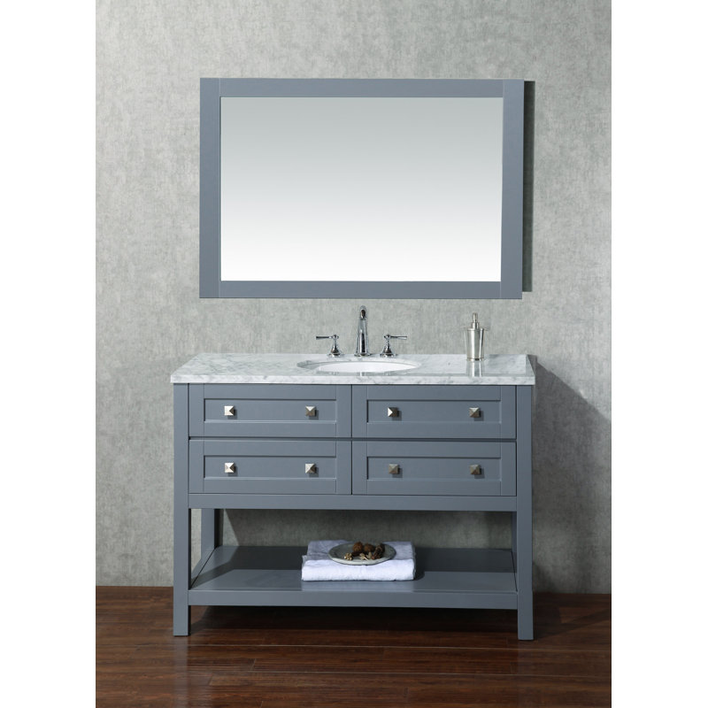 Immingham 48 Single Modern Bathroom Vanity Set With Mirror Single Modern Bathroom Vanity Set