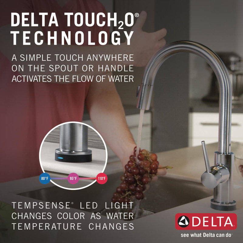 Delta Trinsic Pull Down Single Handle Kitchen Faucet With