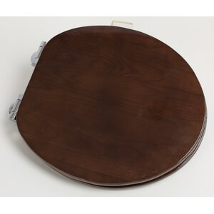 Contemporary Full Cover Solid Oak Wood Round Toilet Seat
