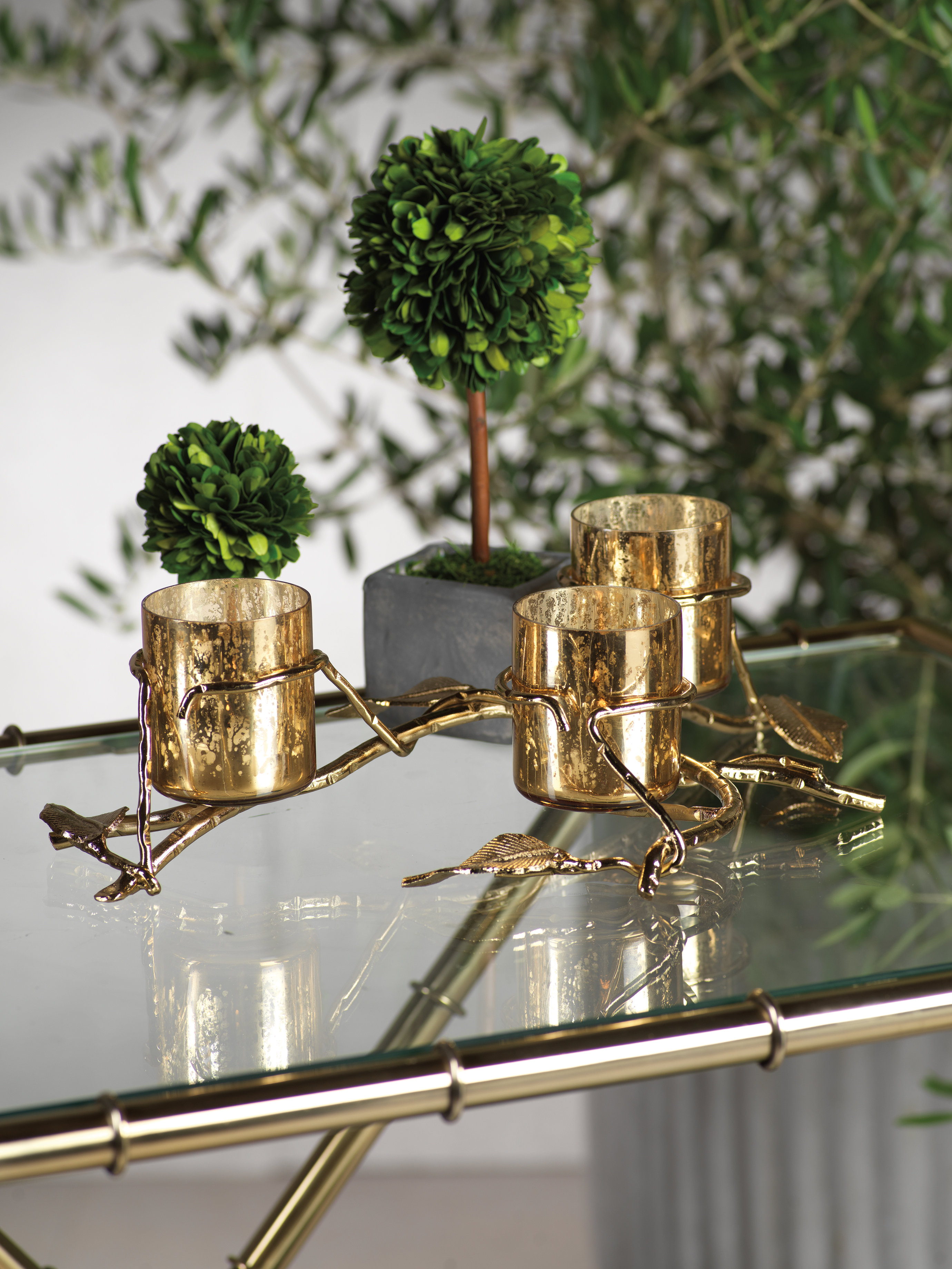 Le Prise 3 Tier Leaf Glass And Metal Votive Holder Wayfair