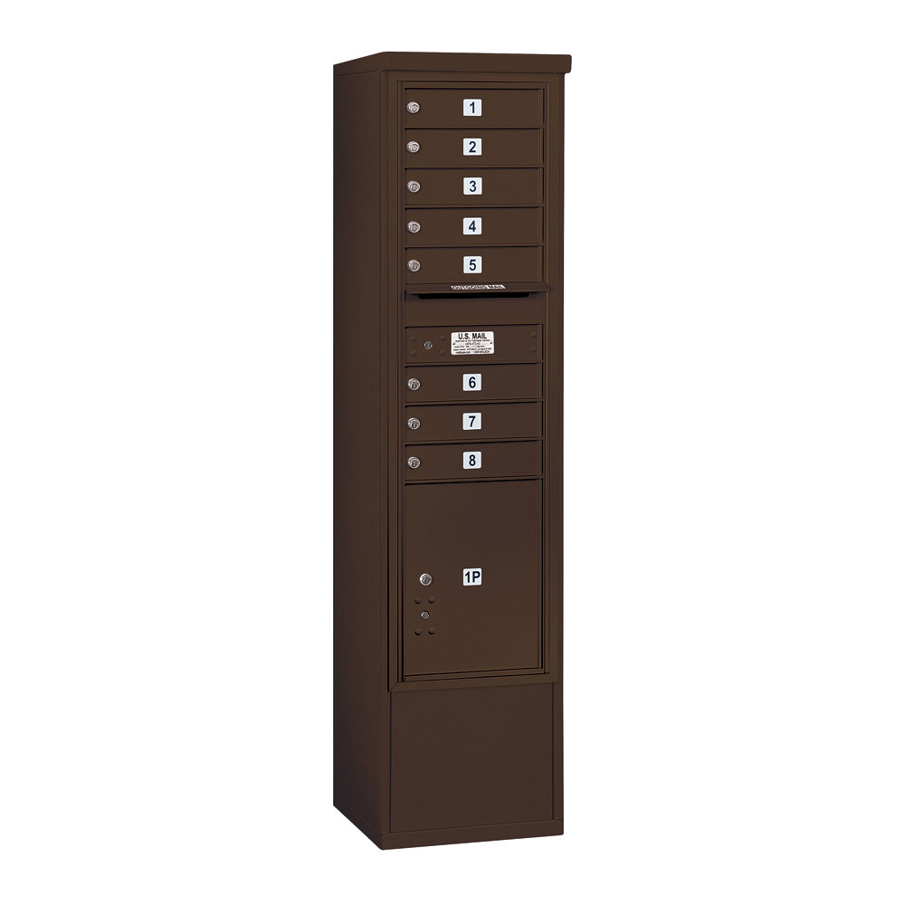 Salsbury Industries Freestanding Private 8 Door Front Load 4c Horizontal Multi Unit Mailbox With 1 Parcel Locker Wayfair