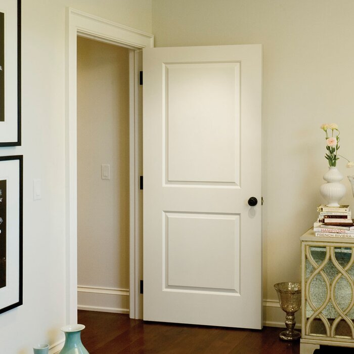 Panelled Solid Manufactured Wood Primed Moulded Interior Standard Door
