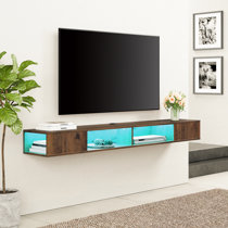 brown floating tv stand