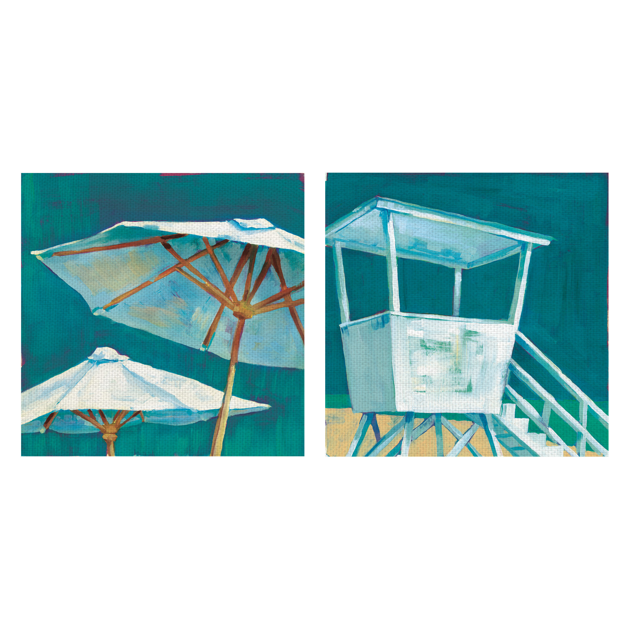 Highland Dunes Beach Umbrella And Tower 2 Piece Acrylic Highland Dunes Beach Umbrella And
