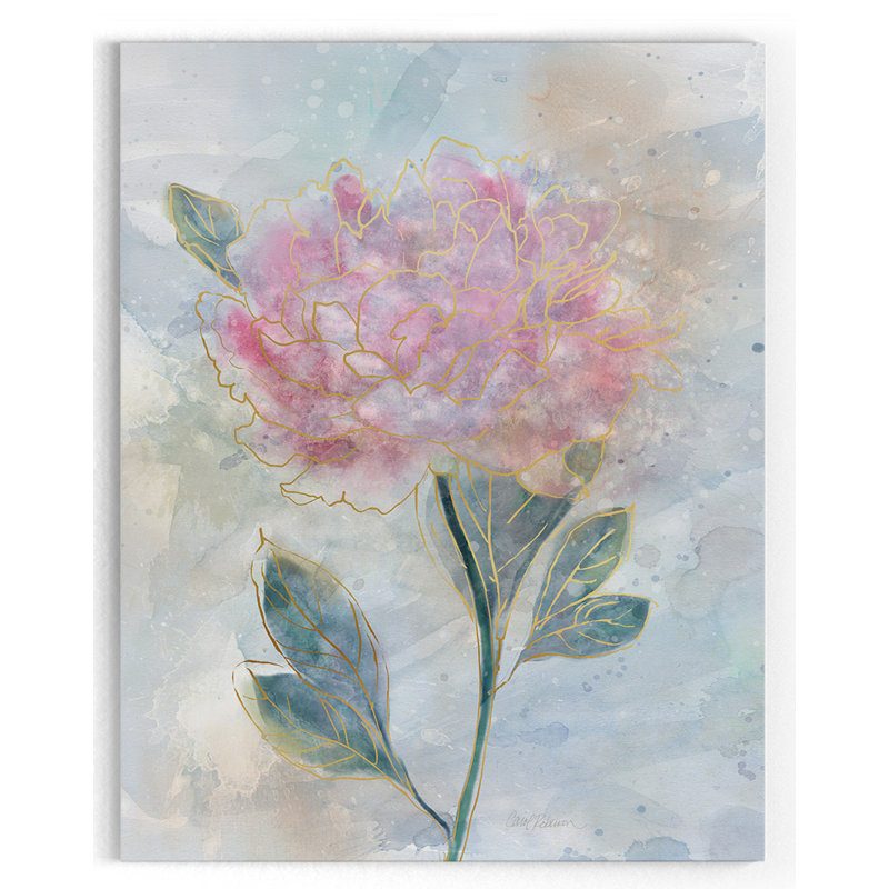House Of Hampton Stained Glass Peony Painting Print On Wrapped