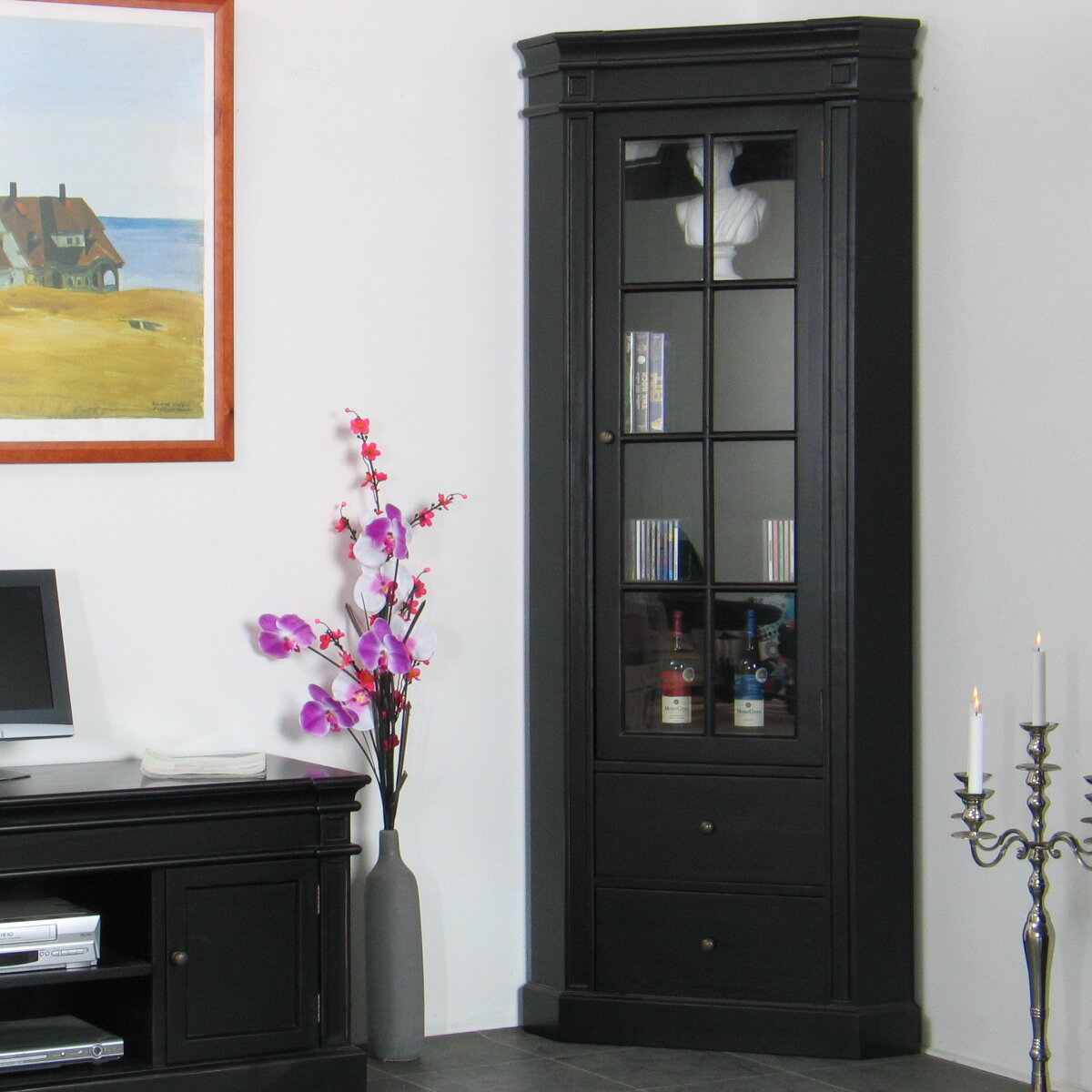 Rosdorf Park Amaretta Solid Wood Corner Display Cabinet Reviews